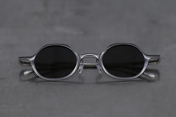 Rigards polygonal high degree handmade copper glasses RG0128CU series set RG-RG0128CU-HKSH gray frame dark gray lenses